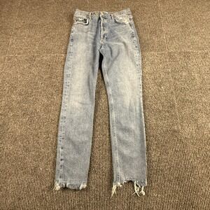AGOLDE Nico High Rise Slim Fit Womens Size 27 Jeans Light Blue Distressed